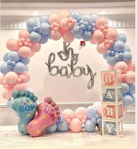 Elegant Baby Shower Balloon Arch